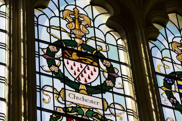 Chichester Verenigd Koninkrijk Augustus Lion Passant Achtpuntige Leopard Chichester Wapenschild — Stockfoto