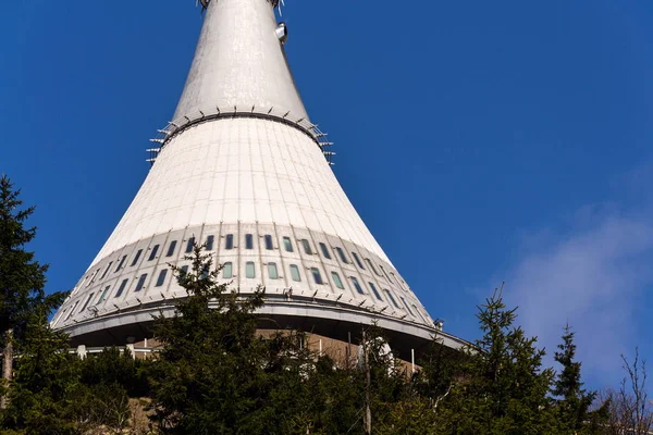 Jested Tower Telekommunikation Sändare Jested Berg Nära Liberec Böhmen Tjeckien — Stockfoto