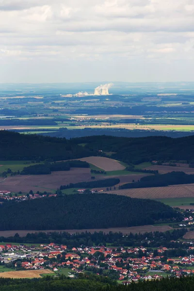 Tours Refroidissement Avec Vapeur Vapeur Centrale Nucléaire Temelin République Tchèque — Photo