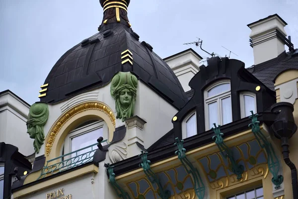 Ville Thermale Karlovy Vary Street Architecture Detail République Tchèque — Photo