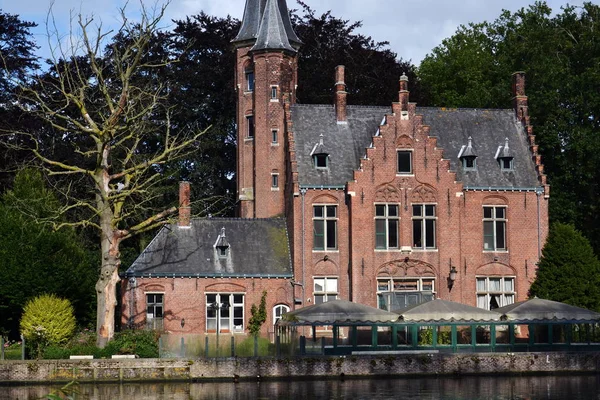 Minnewater Lake Love Kasteel Minnewater Bruges Belgium — Stock Photo, Image