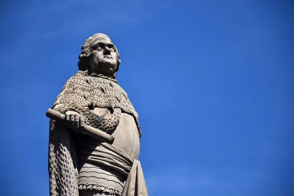 Karl Theodor Statue Old Bridge Neckar Heidelberg Germany — Stock Photo, Image