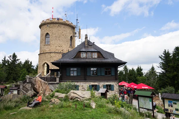 Kajov Tsjechië Augustus Mensen Oudste Tsjechische Stenen Uitkijktoren Jozef Uitkijktoren — Stockfoto