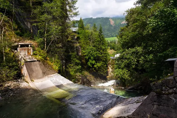 Водопад Ущелье Реки Талбах Шладминга Унтерталя Австрия — стоковое фото