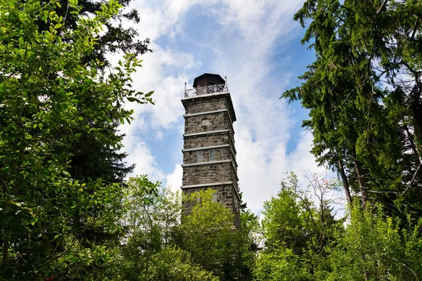 Torre Vigia Pajndl Topo Monte Tisovsky Krusne Hory Boêmia República — Fotografia de Stock