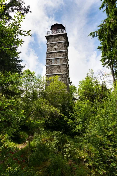 Torre Vigia Pajndl Topo Monte Tisovsky Krusne Hory Boêmia República — Fotografia de Stock