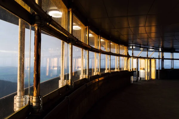 Romántico Atardecer Visto Través Construcción Torre Jested Liberec República Checa — Foto de Stock