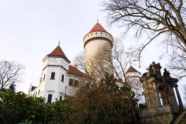 Konopiste Castle Exterior City Benesov Winter Day Bohemia Czech Republic — Stock Photo, Image