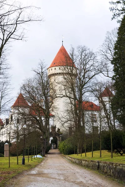 Castelo Konopiste Exterior Fora Cidade Benesov Dia Inverno Boêmia República — Fotografia de Stock