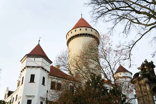 Castelo Konopiste Exterior Fora Cidade Benesov Dia Inverno Boêmia República — Fotografia de Stock