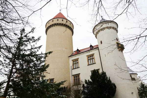 Castelo Konopiste Exterior Fora Cidade Benesov Dia Inverno Boêmia República — Fotografia de Stock