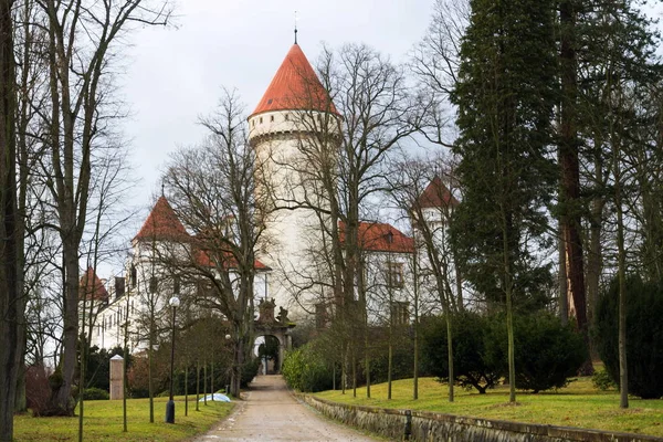 Castelo Konopiste Exterior Fora Cidade Benesov Dia Inverno Boêmia República — Fotografia de Stock