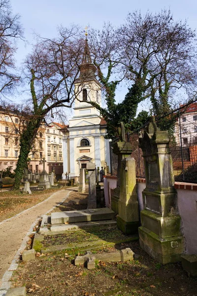 Empire style Roman Catholic Church of the Holy Trinity at Lesser Town, Mala Strana in Smichov area, Prague, Czech Republic