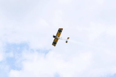 Plasy, Çek Cumhuriyeti - 30 Nisan 2017: 30 Nisan 2017 Plasy, Çek Cumhuriyeti için dünya savaş ı., Fokker E. III Eindecker savaş uçağı sinek. 