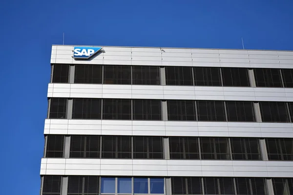 Prag Tjeckien Mars 2018 Sap Multinationella Software Corporation Logotyp Tjeckiska — Stockfoto