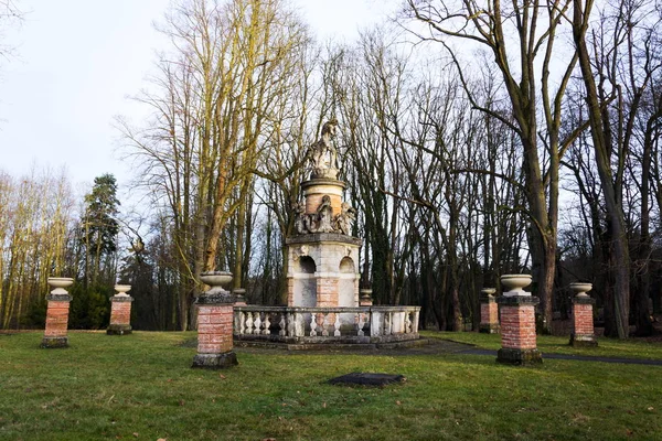 Baroque Fountain Ruler Sea Neptune Tritons Statues Konopiste Castle Benesov — Stock Photo, Image