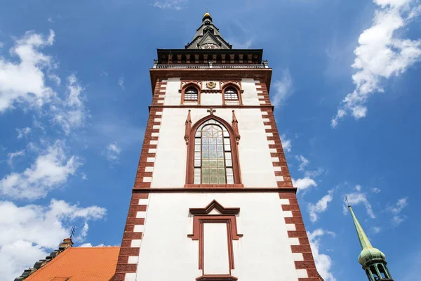 Wieża Widokowa Późnogotyckiego Kościoła Wniebowzięcia Nmp Chomutov Usti Nad Labem — Zdjęcie stockowe