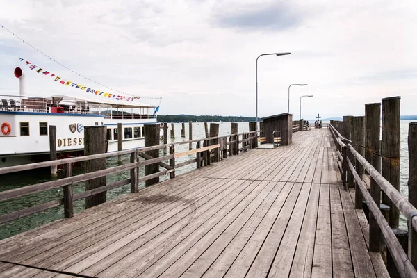 Inning Ammersee Germany July 2019 Paddle Steamer Diessen Floating Pier — Stock Photo, Image