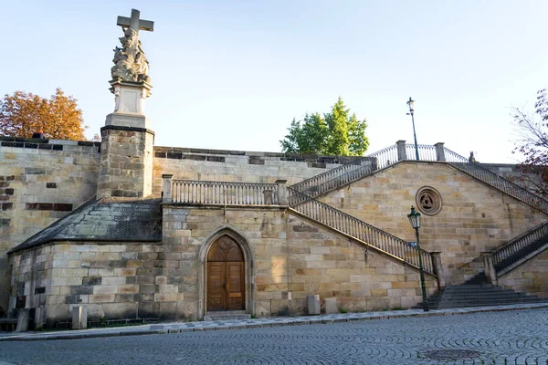 Neugotische Treppe Von Der Karlsbrücke Zur Kampa Mala Strana Prag — Stockfoto