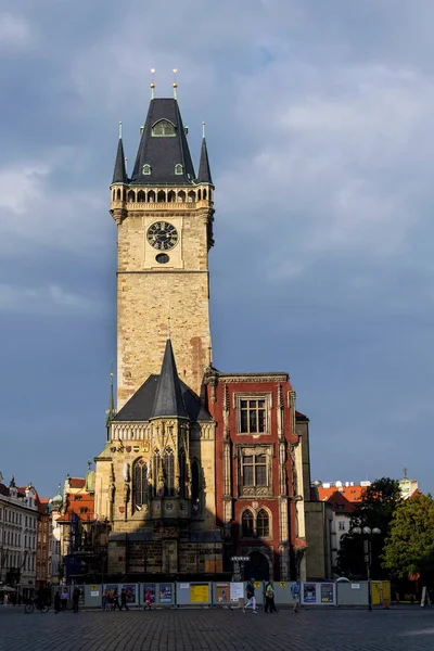 Prag Tschechische Republik September 2018 Leerer Altstädter Ring Mit Altstadtturm — Stockfoto