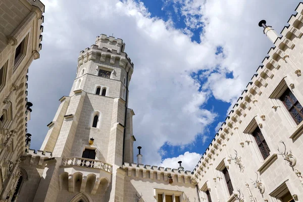 Exterior Del Histórico Castillo Hluboka Hluboka Nad Vltavou República Checa —  Fotos de Stock