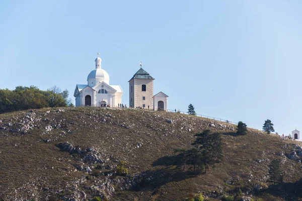 Natureza Preservar Holy Hill Por Mikulov Com Caminho Cruz Para — Fotografia de Stock