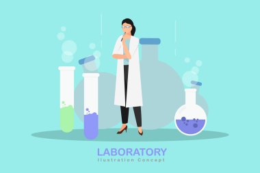 Laboratuvar tıbbi çizimleri. kavram vektör illüstrasyonu