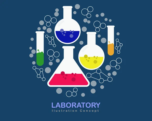 Science Illustration Design Koncept Laboratorium — Stock vektor