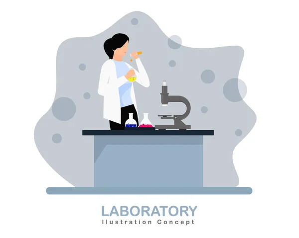 Desenho Ilustrativo Dos Conceitos Pesquisa Laboratório — Vetor de Stock