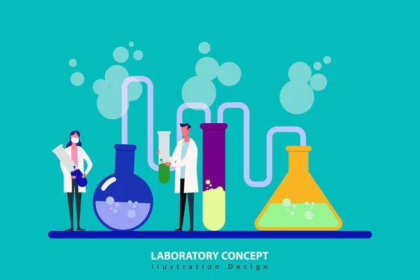 Ilustração Conceito Projeto Laboratório —  Vetores de Stock