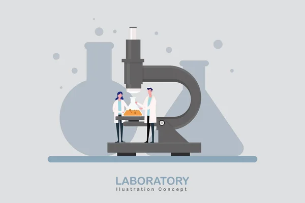 Illustration Des Mikroskop Konzepts Labordesign — Stockvektor