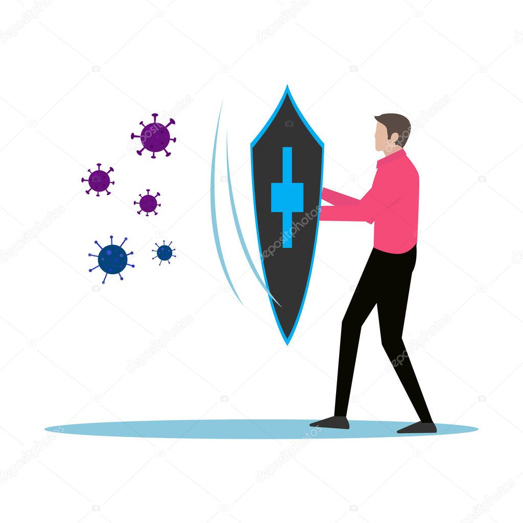 Vector illustration design against a virus outbreak. for presentations, outreach, infographic etc.
