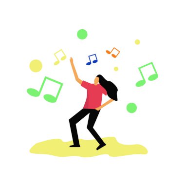 Müzik partisi dans vektörü illüstrasyon tasarımı