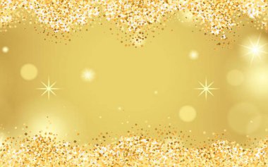 Resim, mutlu noel festivali dekorasyonu veya güç noktası ve şablon dekorasyonu olarak kullanılan altın bir bokeh arka planını gösteriyor.