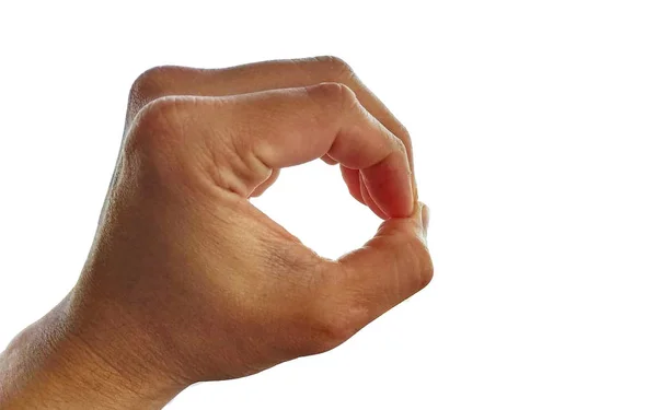 Weiß Isolieren Auf Hintergrundkopierfläche Schließen Sie Eine Hand Und Fingernagel — Stockfoto