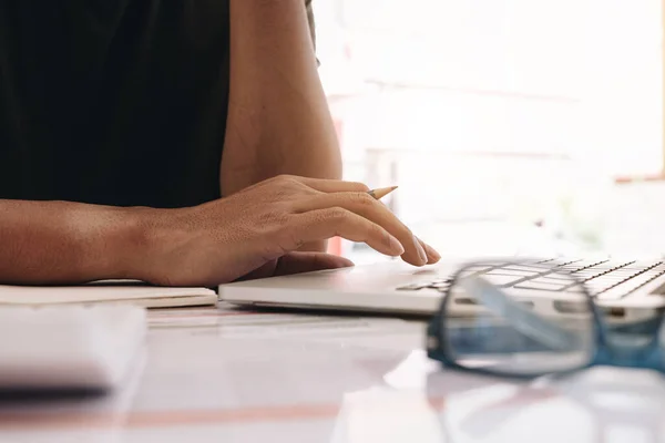 Business Man Financial Inspector Secretary Making Report Calculating Checking Balance — Stock Photo, Image