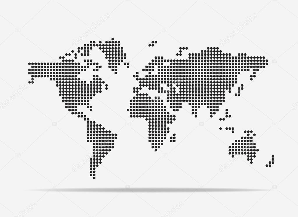Dotted World Map. Vector illustration.