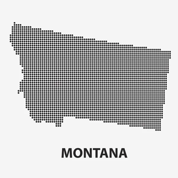 Mapa punteado del estado de Montana. Ilustración vectorial . — Archivo Imágenes Vectoriales
