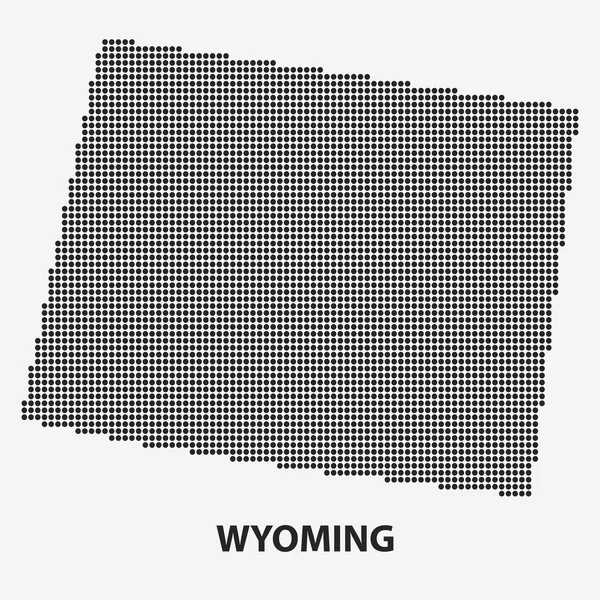 Gestippelde kaart van de staat Wyoming. Vector illustratie. — Stockvector