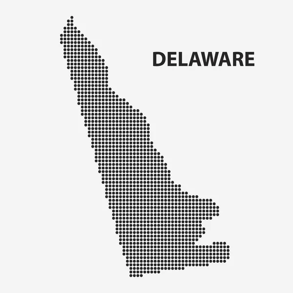 Prickig karta över delstaten Delaware. Vektor illustration. — Stock vektor