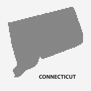 Devlet Connecticut noktalı harita. Vektör çizimi.