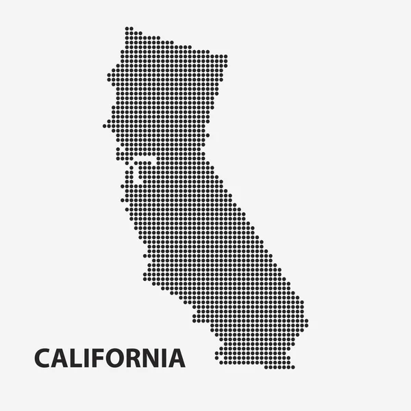 Mapa punteado del estado de California. Ilustración vectorial . — Vector de stock