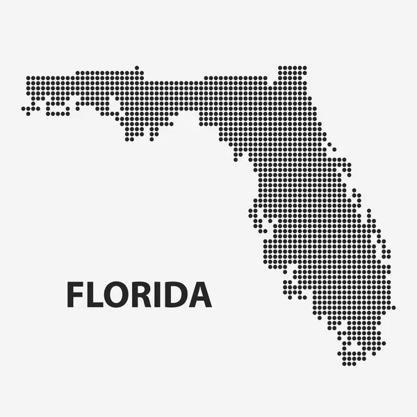 Mapa punteado del estado de Florida. Ilustración vectorial . — Vector de stock
