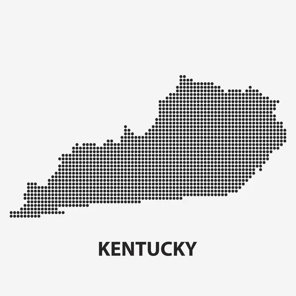 Gestippelde kaart van de staat Kentucky. Vector illustratie. — Stockvector