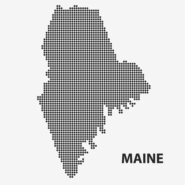Prickig karta över delstaten Maine. Vektor illustration. — Stock vektor