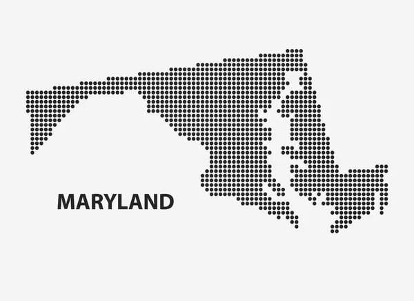 Mapa punteado del estado de Maryland. Ilustración vectorial . — Archivo Imágenes Vectoriales