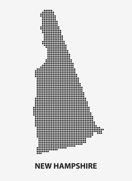 Prickig karta över delstaten New Hampshire. Vektor illustration. — Stock vektor