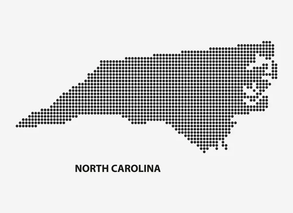 Kropkowana Mapa stanu Karolina Północna. Ilustracja wektorowa. — Wektor stockowy