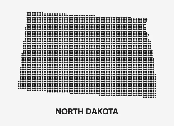 Mapa punteado del estado de Dakota del Norte. Ilustración vectorial . — Archivo Imágenes Vectoriales