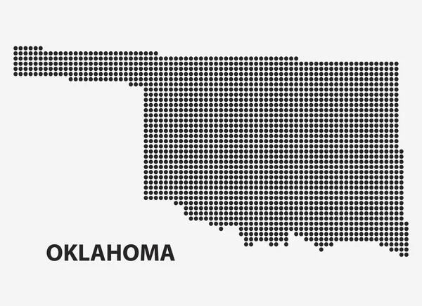 Mapa punteado del estado de Oklahoma. Ilustración vectorial . — Vector de stock